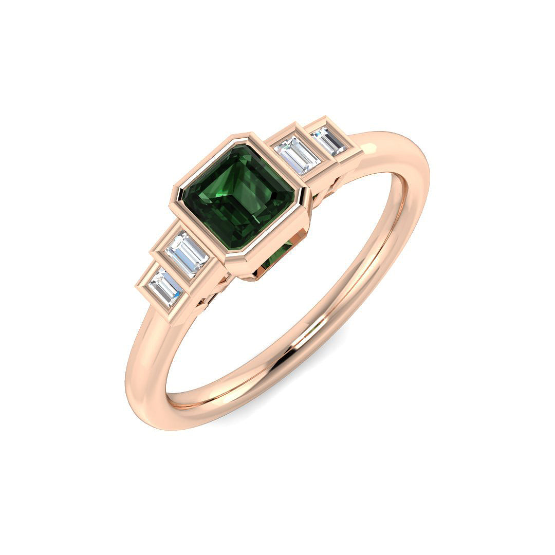 Diamond Aberdeeb Multi Sapphire Ring in 10K/14K gold and platinum with certified lab-grown or natural diamonds