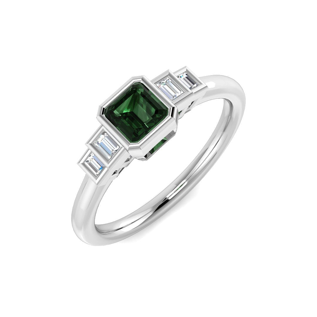 Diamond Aberdeeb Multi Sapphire Ring in 10K/14K gold and platinum with certified lab-grown or natural diamonds