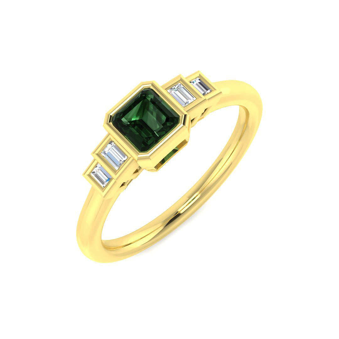 Diamond Aberdeeb Multi Sapphire Ring in 10K/14K gold and platinum with certified lab-grown or natural diamonds