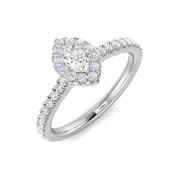 Diamond Brougham Engagement Ring in 10K/14K gold and platinum with certified lab-grown or natural diamonds