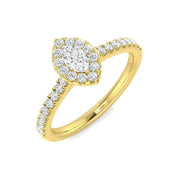 Diamond Brougham Engagement Ring in 10K/14K gold and platinum with certified lab-grown or natural diamonds