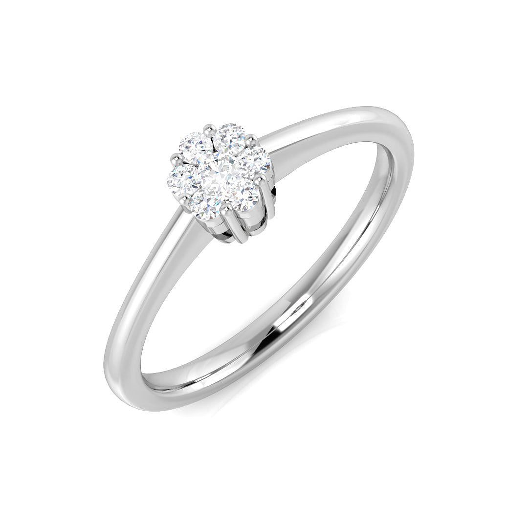 Lab-Grown Round Cut Diamond Cluster Ring in 10K/14K gold and platinum with certified lab-grown or natural diamonds