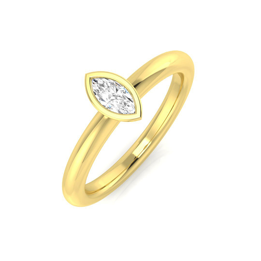 Marquise Diamond Engagement Ring in 10K/14K gold and platinum with certified lab-grown or natural diamonds