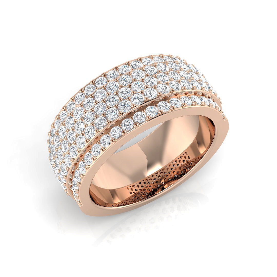Diamond Pave Ring in 10K/14K gold and platinum with certified lab-grown or natural diamonds