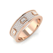 Baguette and Round Cut Diamond Half Eternity Ring. in 10K/14K gold and platinum with certified lab-grown or natural diamonds