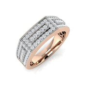 Diamond Pembroke Signet Ring in 10K/14K gold and platinum with certified lab-grown or natural diamonds