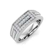 Diamond Pembroke Signet Ring in 10K/14K gold and platinum with certified lab-grown or natural diamonds