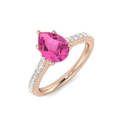 Diamond Godalmibg Pink Sapphire Ring in 10K/14K gold and platinum with certified lab-grown or natural diamonds
