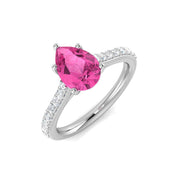 Diamond Godalmibg Pink Sapphire Ring in 10K/14K gold and platinum with certified lab-grown or natural diamonds