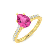 Diamond Godalmibg Pink Sapphire Ring in 10K/14K gold and platinum with certified lab-grown or natural diamonds