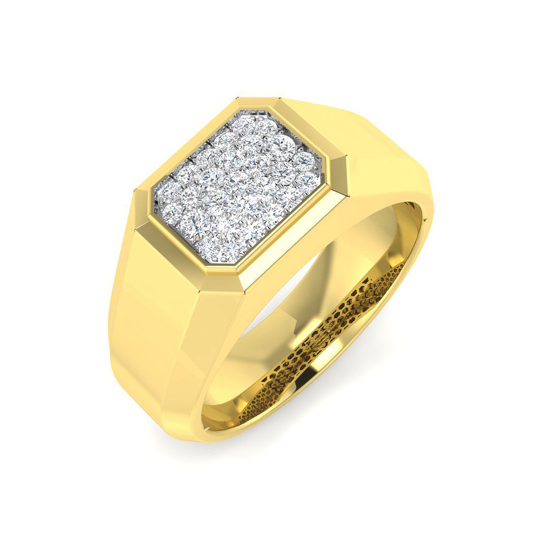 Diamond Okehampton Signet Ring in 10K/14K gold and platinum with certified lab-grown or natural diamonds