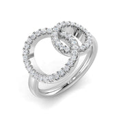 Double Circle Round Diamond Ring 0.33ct in 10K/14K gold and platinum with certified lab-grown or natural diamonds