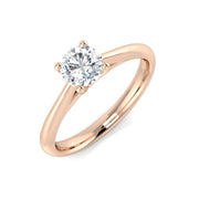 Round Cut Lab Grown Diamond Engagement Ring in 10K/14K gold and platinum with certified lab-grown or natural diamonds