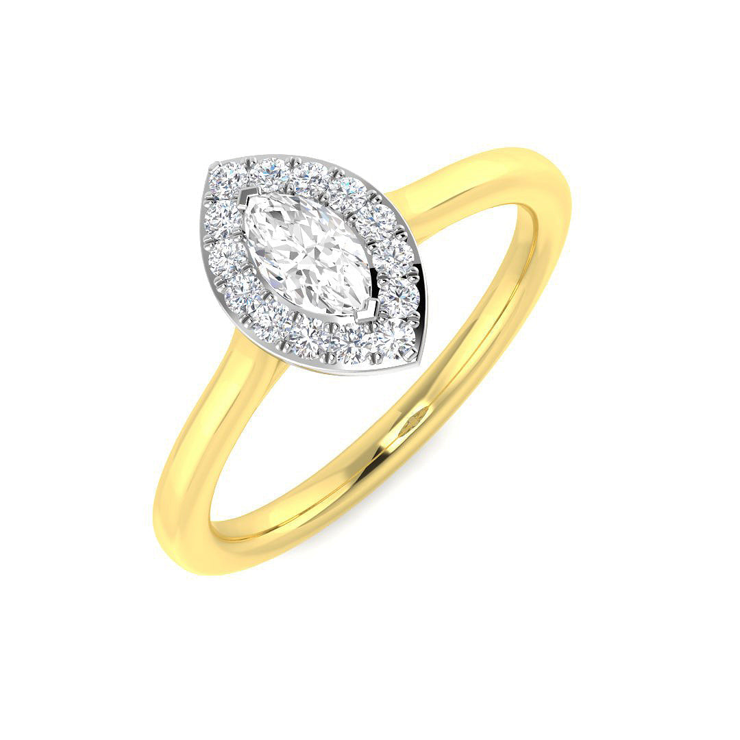 Diamond Harlech Engagement Ring in 10K/14K gold and platinum with certified lab-grown or natural diamonds