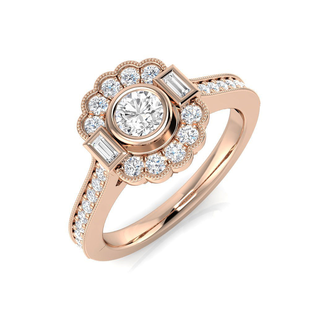 Diamond Covebtry Engagement Ring in 10K/14K gold and platinum with certified lab-grown or natural diamonds