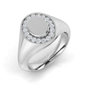 Lab-Grown Diamond Signet Ring in 10K/14K gold and platinum with certified lab-grown or natural diamonds