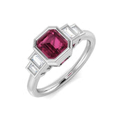 Diamond Aberdeeb Multi Sapphire Ring in 10K/14K gold and platinum with certified lab-grown or natural diamonds