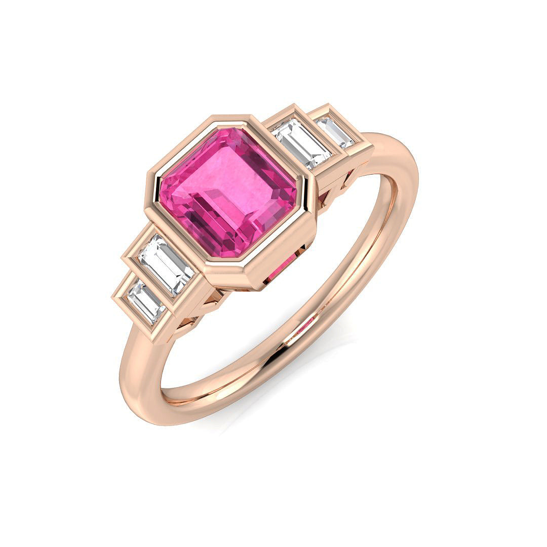 Diamond Aberdeeb Multi Sapphire Ring in 10K/14K gold and platinum with certified lab-grown or natural diamonds