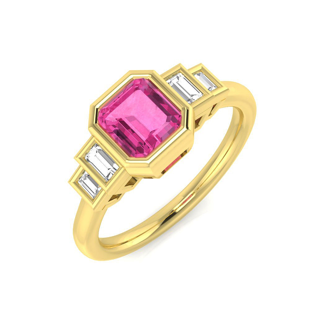 Diamond Aberdeeb Multi Sapphire Ring in 10K/14K gold and platinum with certified lab-grown or natural diamonds