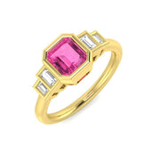Diamond Aberdeeb Multi Sapphire Ring in 10K/14K gold and platinum with certified lab-grown or natural diamonds