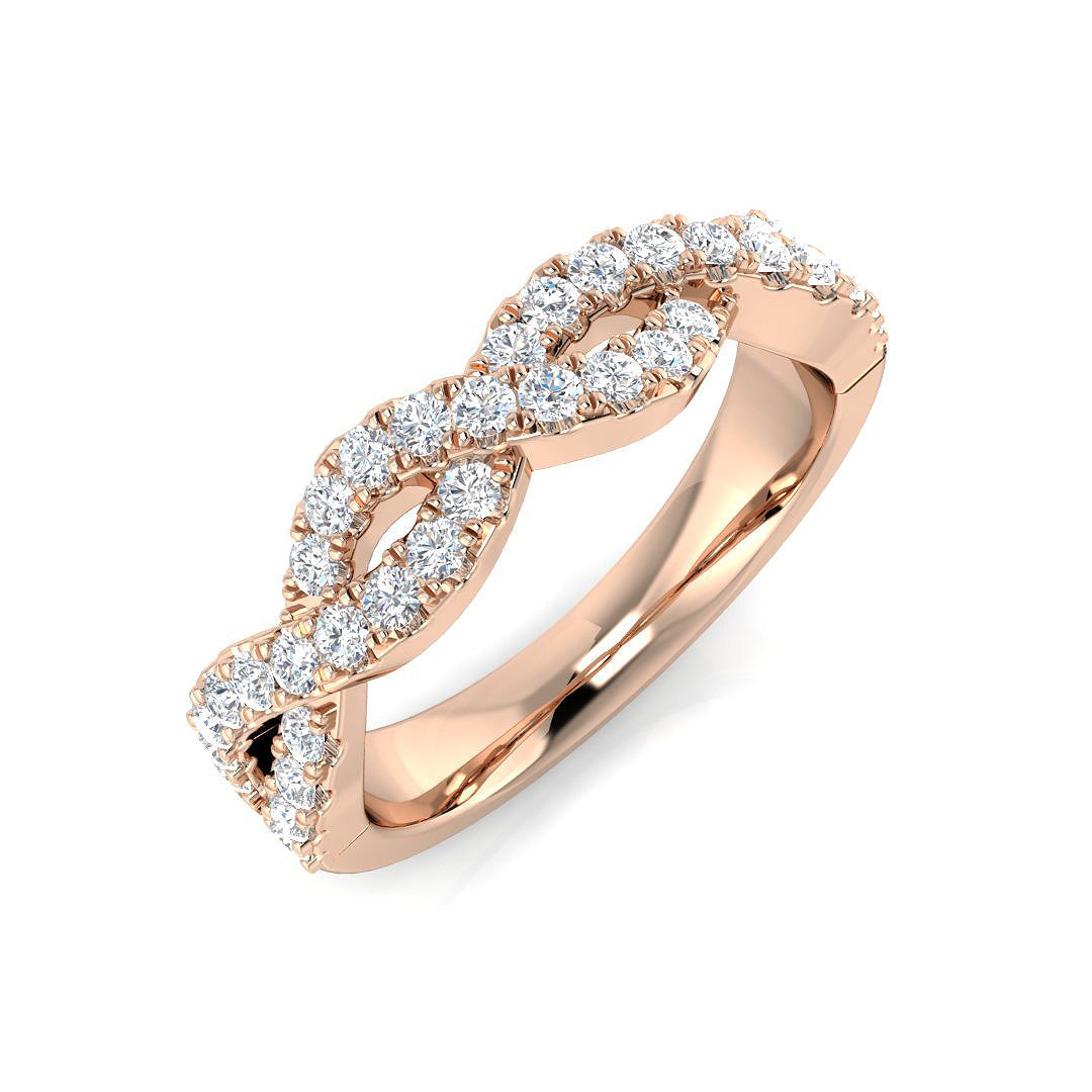 Infinity Diamond Link Ring in 10K/14K gold and platinum with certified lab-grown or natural diamonds