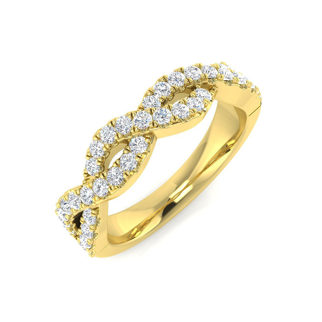 Infinity Diamond Link Ring in 10K/14K gold and platinum with certified lab-grown or natural diamonds