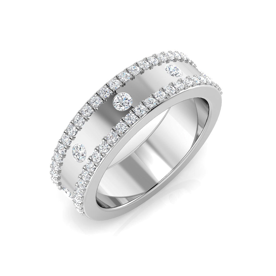 Lab-Grown Diamond Half Eternity Ring in 10K/14K gold and platinum with certified lab-grown or natural diamonds