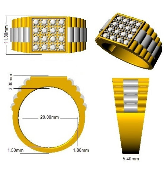 Men’s Lab Grown Diamond Ring UK in 10K/14K gold and platinum with certified lab-grown or natural diamonds