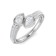 Diamond Isleworth 2 Stone Ring in 10K/14K gold and platinum with certified lab-grown or natural diamonds