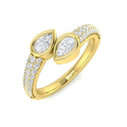 Diamond Isleworth 2 Stone Ring in 10K/14K gold and platinum with certified lab-grown or natural diamonds