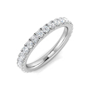Round Diamond Lab & Natural Half Eternity Ring 0.50 Ct Pave in 10K/14K gold and platinum with certified lab-grown or natural diamonds