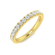 Round Diamond Lab & Natural Half Eternity Ring 0.50 Ct Pave in 10K/14K gold and platinum with certified lab-grown or natural diamonds