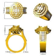 Diamond Halo Ring in 10K/14K gold and platinum with certified lab-grown or natural diamonds