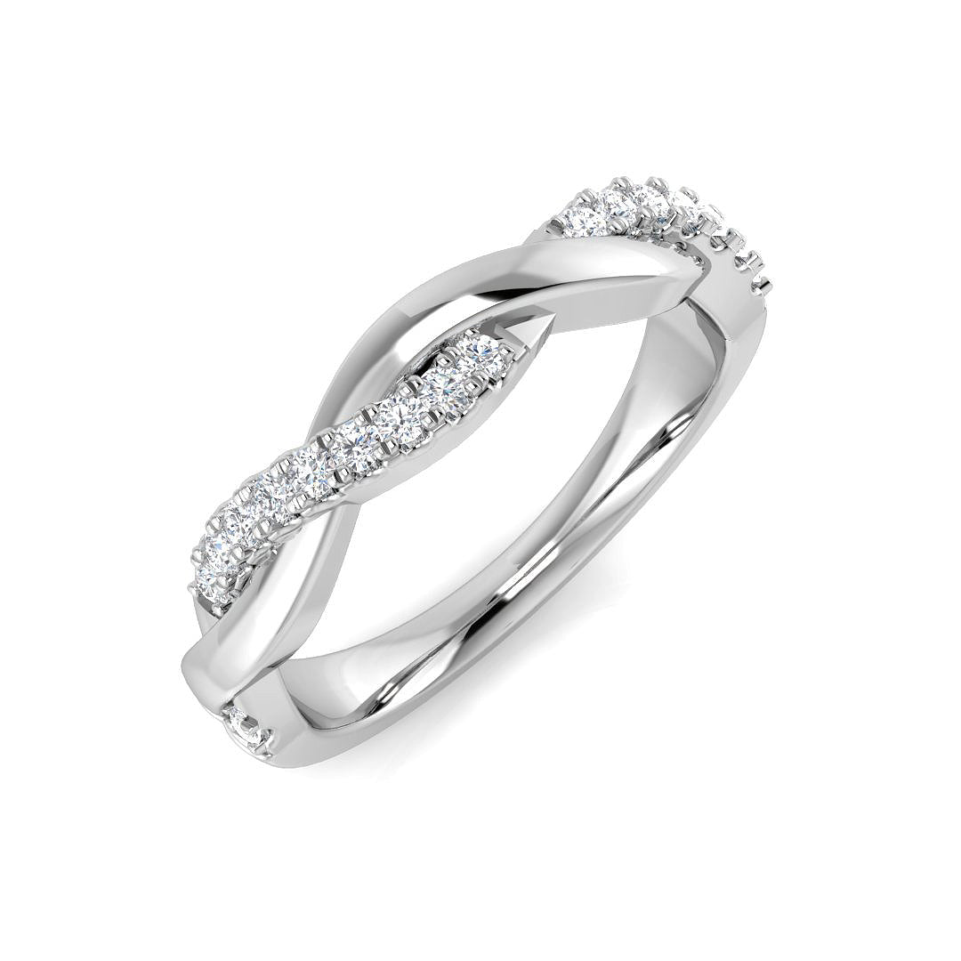 Lab-Grown Twist Diamond Pavé Ring in 10K/14K gold and platinum with certified lab-grown or natural diamonds
