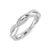 Lab-Grown Twist Diamond Pavé Ring in 10K/14K gold and platinum with certified lab-grown or natural diamonds
