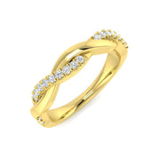 Lab-Grown Twist Diamond Pavé Ring in 10K/14K gold and platinum with certified lab-grown or natural diamonds