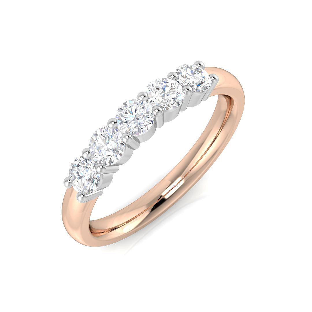 Diamond Woking 5 Stone Ring in 10K/14K gold and platinum with certified lab-grown or natural diamonds
