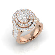 Diamond Halo Ring in 10K/14K gold and platinum with certified lab-grown or natural diamonds
