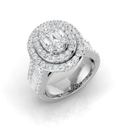 Diamond Halo Ring in 10K/14K gold and platinum with certified lab-grown or natural diamonds