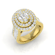 Diamond Halo Ring in 10K/14K gold and platinum with certified lab-grown or natural diamonds