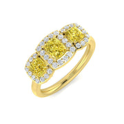 Diamond Roehampton 3 Stone Ring in 10K/14K gold and platinum with certified lab-grown or natural diamonds