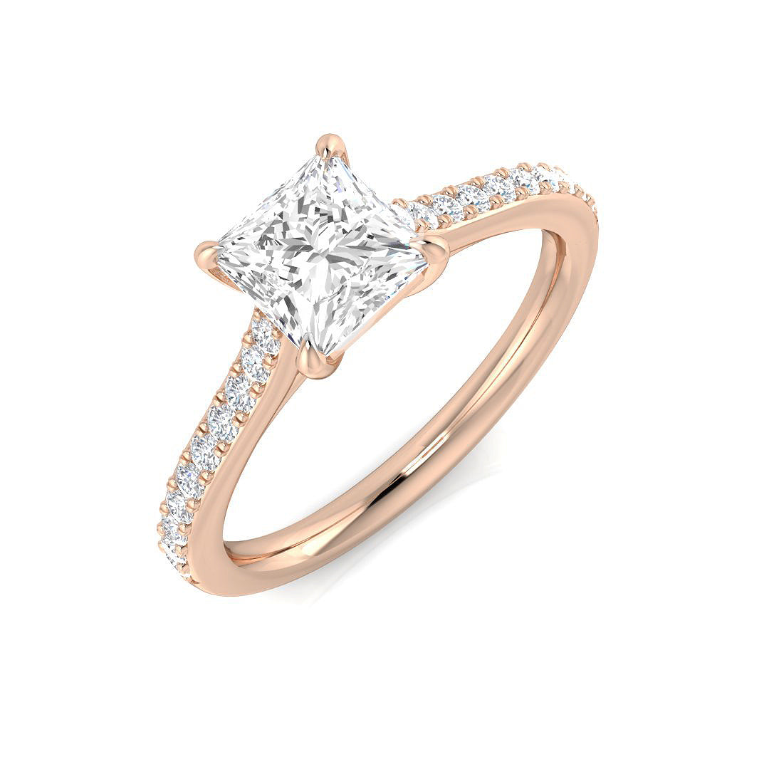 Diamond Lydford Engagement Ring in 10K/14K gold and platinum with certified lab-grown or natural diamonds