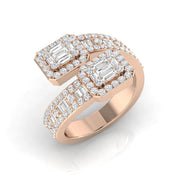 Lab-Grown Baguette & Round Brilliant Ring in 10K/14K gold and platinum with certified lab-grown or natural diamonds