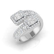 Lab-Grown Baguette & Round Brilliant Ring in 10K/14K gold and platinum with certified lab-grown or natural diamonds