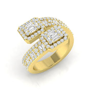 Lab-Grown Baguette & Round Brilliant Ring in 10K/14K gold and platinum with certified lab-grown or natural diamonds