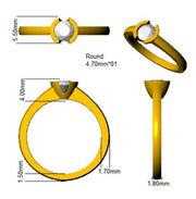 Diamond Engagement Ring in 10K/14K gold and platinum with certified lab-grown or natural diamonds