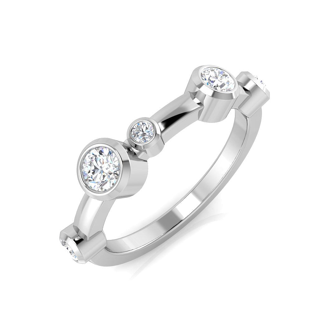 Round Lab Grown Diamond Bubble Ring Platinum UK Hallmarked in 10K/14K gold and platinum with certified lab-grown or natural diamonds