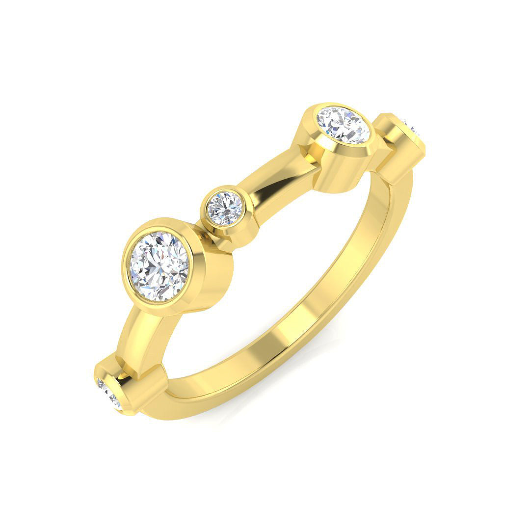 Round Lab Grown Diamond Bubble Ring Platinum UK Hallmarked in 10K/14K gold and platinum with certified lab-grown or natural diamonds