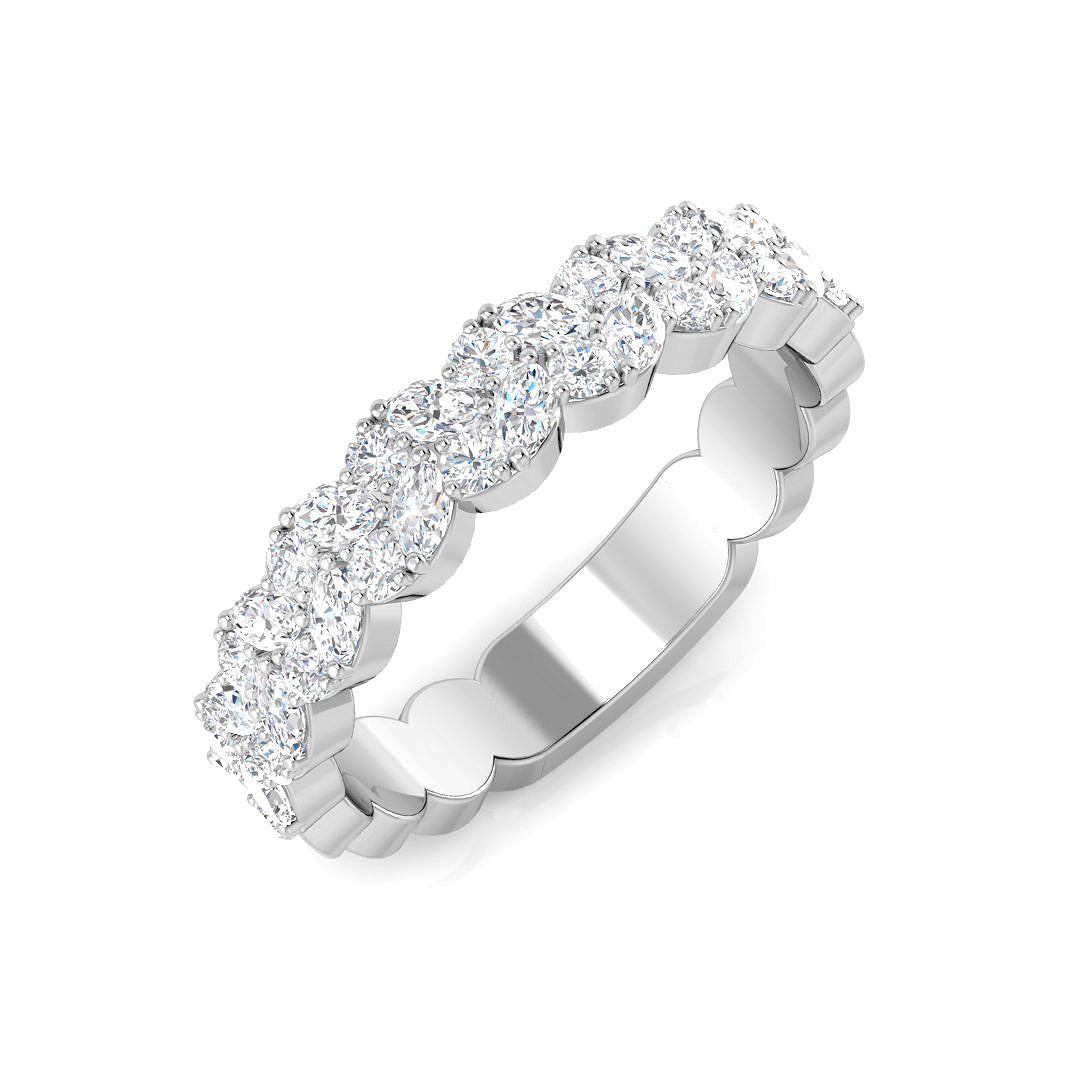 Marquise Diamond Half Eternity Ring in 10K/14K gold and platinum with certified lab-grown or natural diamonds