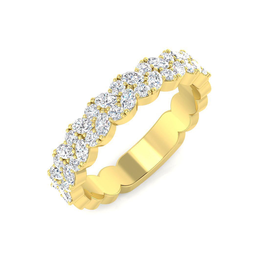 Marquise Diamond Half Eternity Ring in 10K/14K gold and platinum with certified lab-grown or natural diamonds